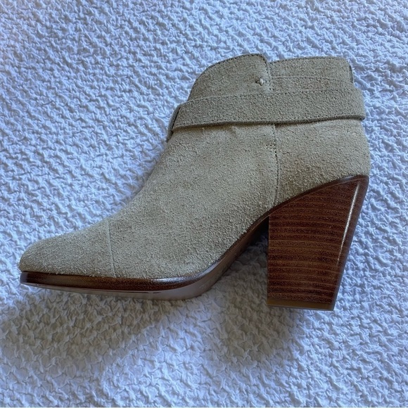 NWOT Rag & Bone Harrow Suede Stacked Heel Bootie Tan Camel Size 8.5 (38.5) - Picture 10 of 17
